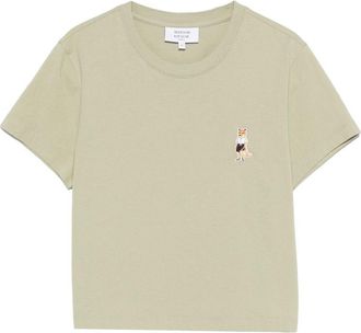 Maison Kitsun&eacute; T-shirt in cotone con volpe vestita Maison Kitsune