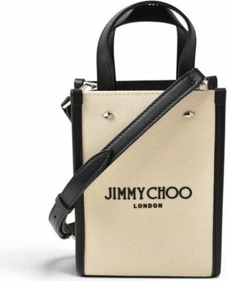 Jimmy Choo London Cotton Shoulder Bag Tote Bag (Pre-Owned)