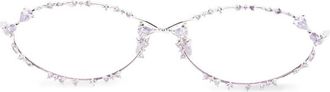 Yvmin Crystal-embellished Oval-frame Sunglasses