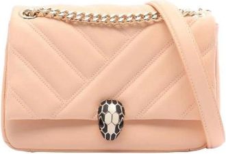 Bulgari Pre-owned Serpenti Cabochon Lederen Schoudertas - Dames - Vintage Schoudertas - Roze - ONE Size - Leer - Vintage