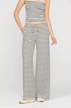 Bloomingdale's Thea Striped Pant In Ivory/black