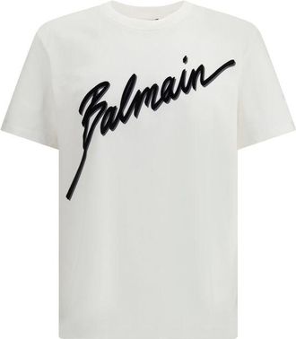 Balmain Witte Katoenen T-Shirt