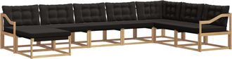 vidaXL Conjunto De Sof&aacute;s De Exterior 8 Uds. Blanco Y Negro Vidaxl