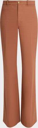 Chlo&eacute; Mid-Rise Organic Cotton Canvas Flare Pants