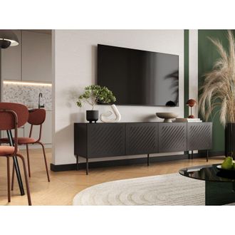 Dmora Mueble Tv Ronca, Modular, Cajones, Un Estante, 200.5x42x60h Cm Negro