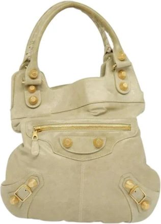 Balenciaga Tweedehands leren handtassen - Dames - Vintage Handtas - Beige - ONE Size - Leer - Vintage