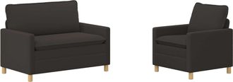 vidaXL Juego De Sof&aacute; 2 Uds. Gris Oscuro Tela Vidaxl