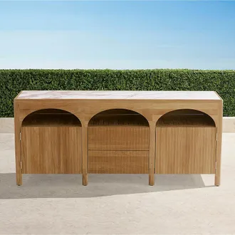 Frontgate Alessia Sideboard in Natural Teak - Frontgate