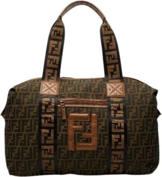 Fendi Pre-owned Weekend Bags, female, Brown, Size: ONE SIZE Pre-owned Canvas Weekend Bag