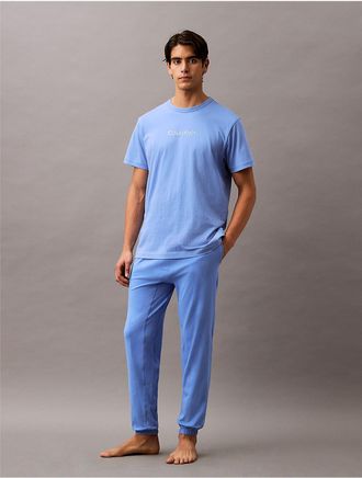 Calvin Klein Mens Icon Cotton Stretch Sleep Joggers - Blue - S