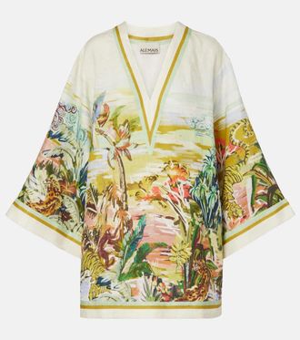 Alemais Al&eacute;mais Jungle Boogie printed linen tunic
