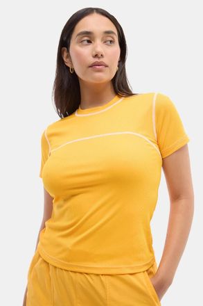Halfdays Mollie T-Shirt Womens Zinnia Stretch Crew Neck Pullover DSGL390