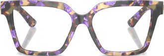 Dolce & Gabbana 53mm Square Optical Glasses in Blue Havana at Nordstrom