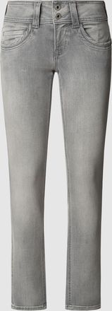 Pepe Jeans London Straight-Jeans PEPE JEANS GEN, Damen, Gr. 27, L&auml;nge 30, grau (dirty grau used), Web, Obermaterial: 92% Baumwolle, 6% Polyester, 2% Elasthan, slim fit 