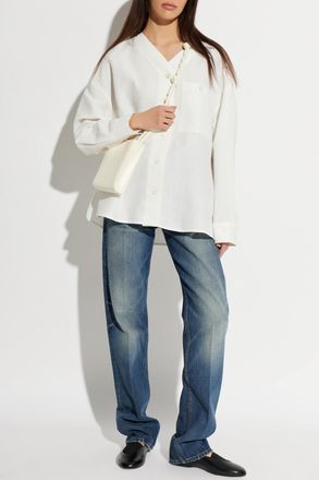 Jil Sander V-neck Shirt, Womens, White