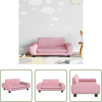 vidaXL Divano rosa - Divano per Bambini Rosa 70x45x33 cm in Velluto