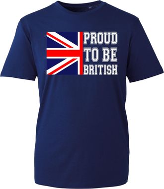 Generic Proud to Be British T-Shirt, Funny Union Jack Great Britain Flag Pride UTK March Shirt, Gift Unisex Tee Top (Navy, L Years)