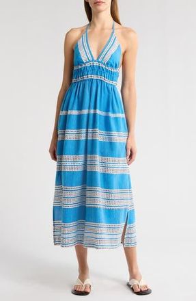 Lemlem Gete Hand Woven Cotton Cover-Up Dress in Amira Baltic at Nordstrom Rack, Size Small
