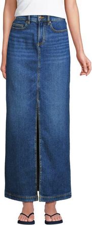 Lands End Soft Denim Maxi Skirt in Indigo Tide Blue at Nordstrom, Size 16