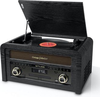 Muse Tocadiscos Est&eacute;reo De Vinilo / Cd / Usb De 33/45/78 T De 3 Velocidades - Mt115w