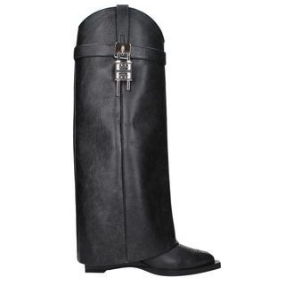 Givenchy Black Leather Womens Boots