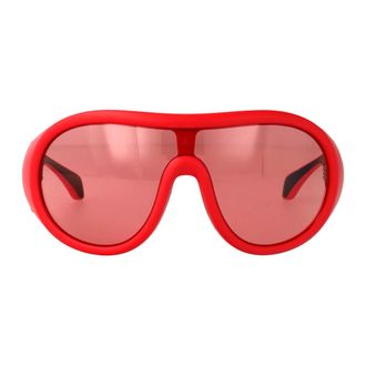 Moncler Sunglasses, unisex, Red, Size: ONE SIZE Stylish Sunglasses with Cloche Design