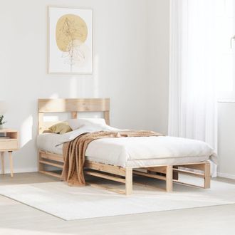 Berkfield Home Bed Frame without Mattress 75x190 cm Small Single Solid Wood Pine in Brown
