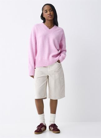 Twik Womens Plush knit V-neck sweater