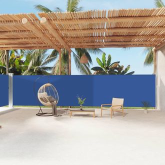 Berkfield Home Retractable Side Awning Blue 180x1200 cm