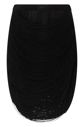 The Attico Fringed Mini Skirt - Black