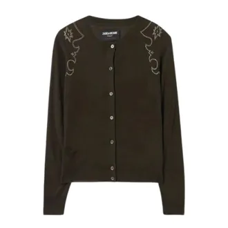 Zadig&Voltaire Missya West Strass Cardigan - Dames - Truien - Bruin - Maat: S Zijde
