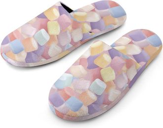 Generic Marshmallow Mens Slippers Warm Non-Slip Houes Shose Spa Slipper for Home Bedroom
