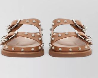 Ash leather slide sandals