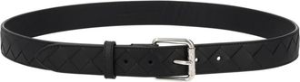 Bottega Veneta Black Braided Buckle Belt