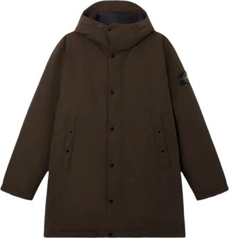 Stone Island Lange Parka - Heren - Parka Jassen - Bruin - M - Polyester - Jassen