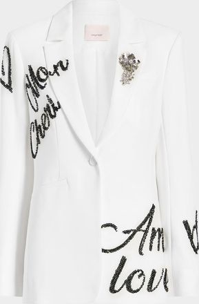 Cinq à Sept Crushed Sequin Loveletter Karlie Blazer