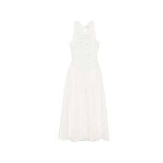 Frankies Bikinis Midi Jurk - Dames - Casual kleedjes - Wit - M - Kleedjes