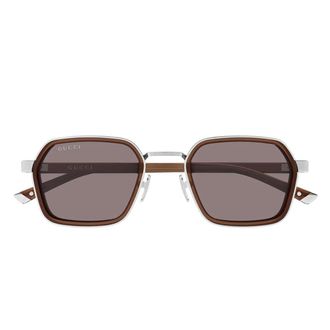 Gucci Sunglasses Gg2074 S 005 Silver Brown/Brown Men
