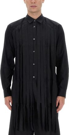 Comme Des Gar&ccedil;ons Black Regular Fringed Shirt