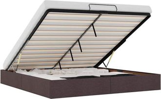 vidaXL Estructura Cama Otomana Sin Colch&oacute;n Marr&oacute;n Oscuro 160x200 Cm Vidaxl