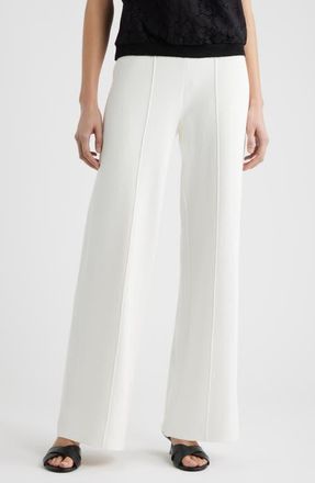 Tahari by ASL Wide Leg Sweater Pants in Ivory at Nordstrom, Size X-Large