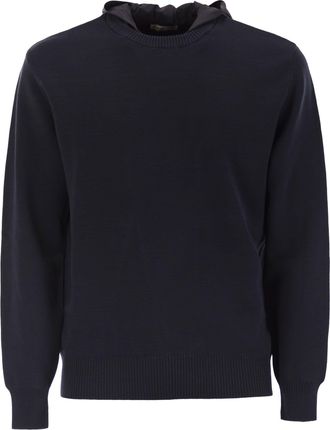 Herno Resort Double Cotton Knit And Nylon Hoodie