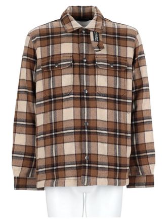 Woolrich Beige Classic Plaid Structured Wool-Blend Jacket