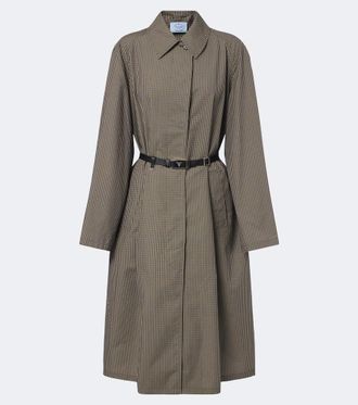 Prada Checked technical trench coat