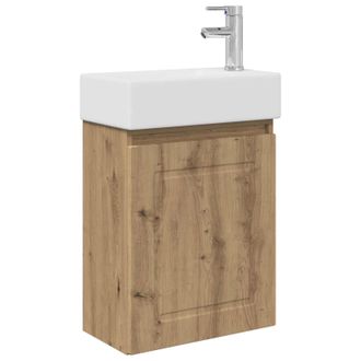 vidaXL M&oacute;dulo De Ba&ntilde;o Con Grifer&iacute;a Roble Artisan 45,5 X 22,5 X 84 Cm Vidaxl