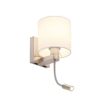 Lucande L&aacute;mpara De Pared brinja En Blanco Textura, Tela, Tejido, Seda - Lucande