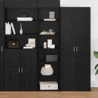 vidaXL vidaXL Armadietto Rovere Nero 50 x 41 x 185 cm Legno multistrato
