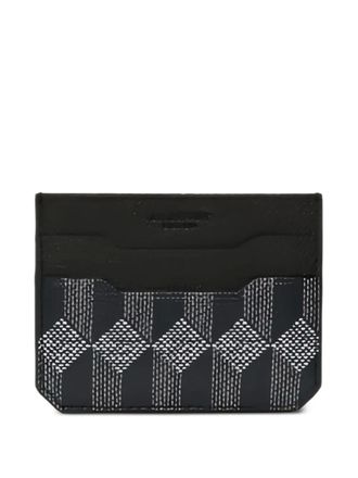 Au Départ geometric-pattern card holder - women - Canvas/Calf Leather - One Size - Black
