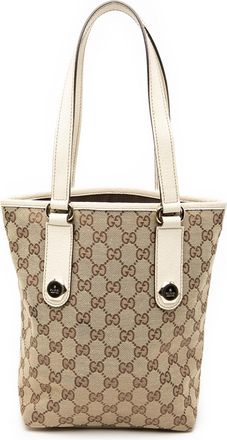 Gucci Pre-owned Womens Gg Canvas Charmy Tote - Tan Textile - One Size