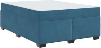 vidaXL Vidaxl - Estructura De Cama Con Colch&oacute;n Azul Oscuro 140 X 200 Cm